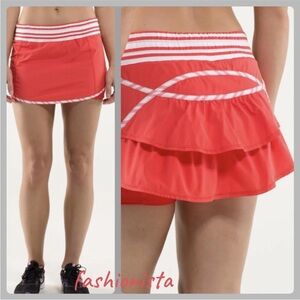 Lululemon Run: Track Attack Skirt- Stripe Love Red - Size 4,6,8